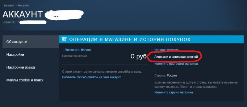 лицензии и активации ключей в стим